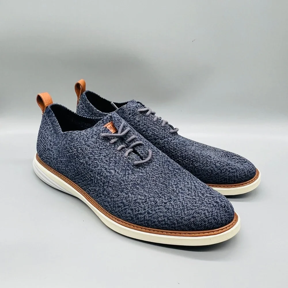 Cole Haan Shoes Men 11 Blue Knit Grand OS Stitchlite Casual Sneaker Dress Oxford